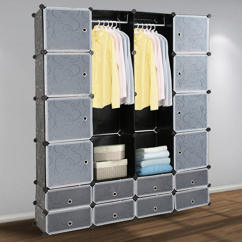 Sonnewelt Regalsystem Kleiderschrank Steckregal mit Türen