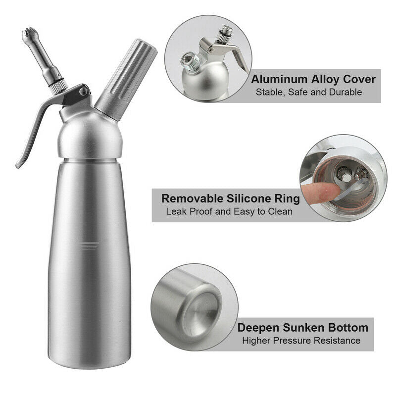 Sonnewelt cream dispenser aluminum with 3 nozzles 500ml