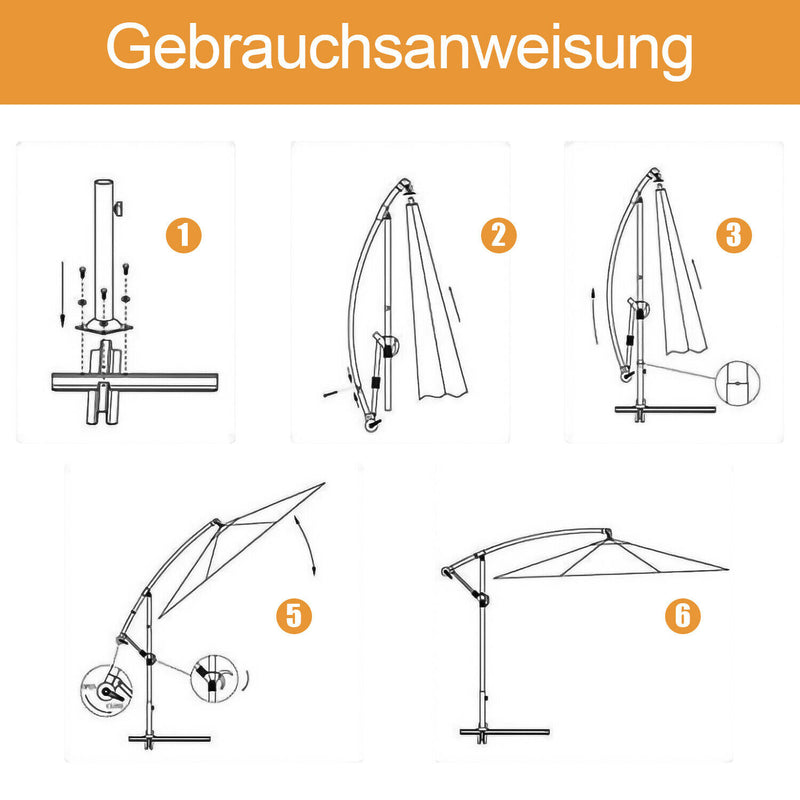 Sonnewelt Ampelschirm Ø3.5m Ø3m Garten