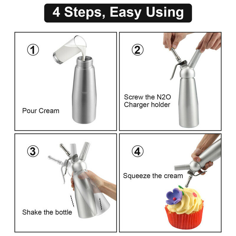 Sonnewelt cream dispenser aluminum with 3 nozzles 500ml