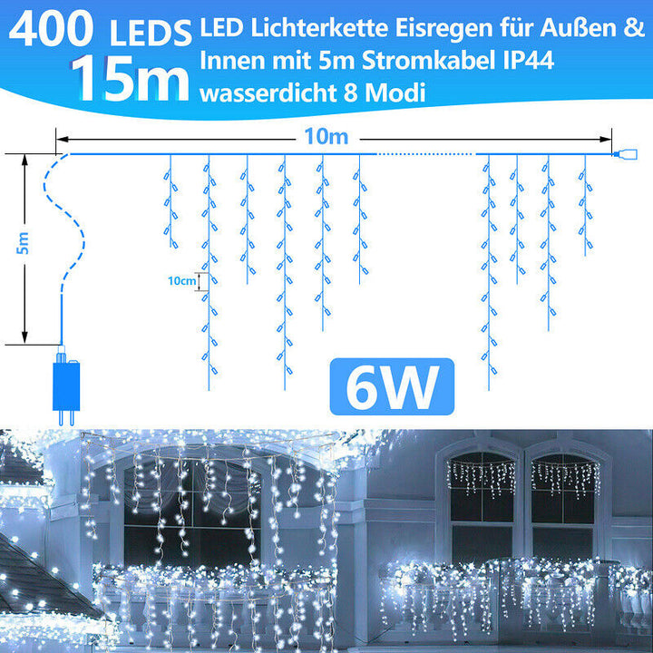 Sonnewelt LED icy rain light chain 200/400/600 LEDs