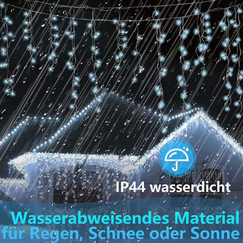Sonnewelt LED Eisregen Lichterkette 200/400/600 LEDs