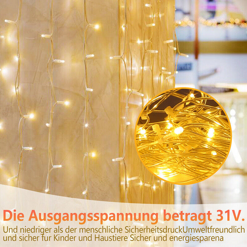 Sonnewelt LED Eisregen Lichterkette 200/400/600 LEDs