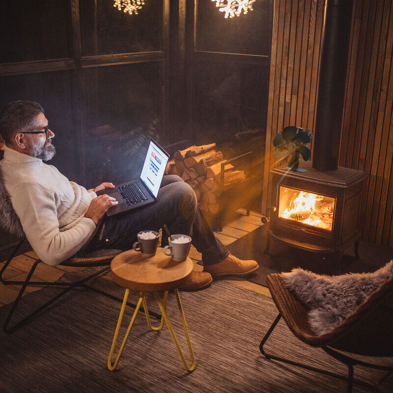 Sonnewelt Ofenventilator Stromloser mit Thermometer