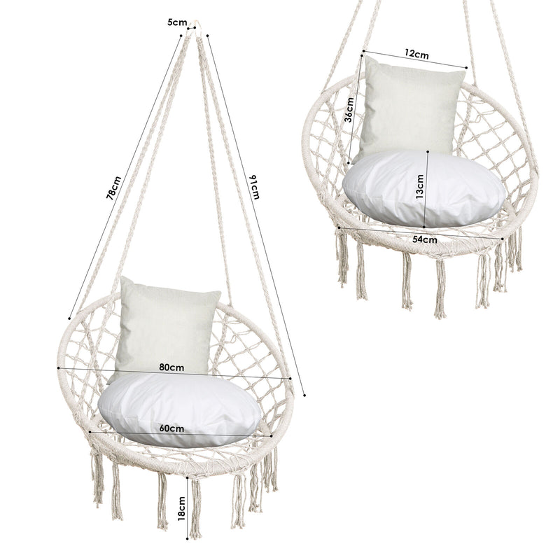Sonnewelt Hängesessel mit Sitzkissen Kissen